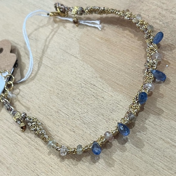 Dag Gioielli Bracelet 14k Gold Plated with Sapphire and Blue Sapphire Drops - Picture 1 of 3